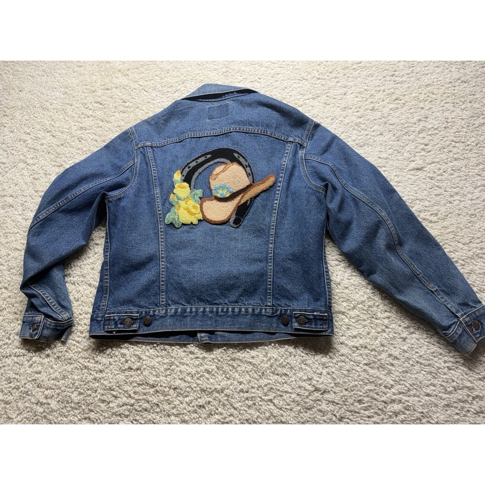 VTG Levi's 70506 0216 Denim Trucker Jacket Made In USA Size 44 / Med Cowboy Hat